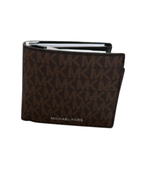 Cartera marrón con monograma