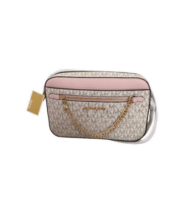 Crossbody jet set vainilla rosa con cadena