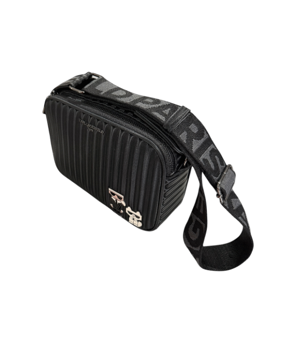 Crossbody Karl doble cierre negro