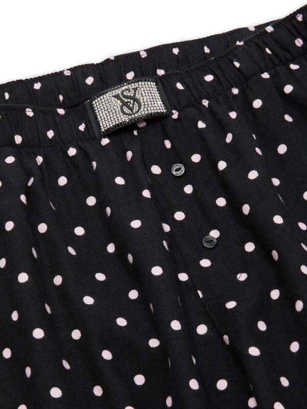 Conjunto de Pijama Largo Negro con Bolitas