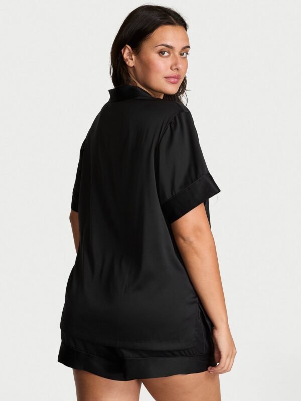 Conjunto de Pijama Corto Negro con Moño