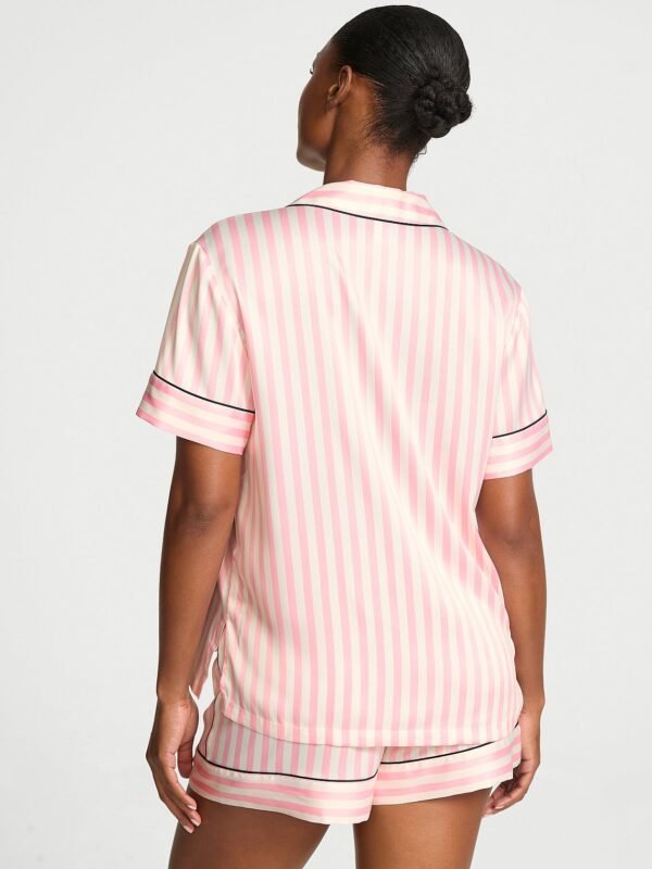 IMG_4381 Conjunto de Pijama Corto Rayas Rosa