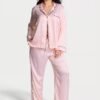 Conjunto de Pijama Largo Rayas Rosa