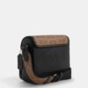 Crossbody sullivan con solapa cafe con monograma