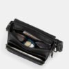 Crossbody sullivan con solapa cafe con monograma